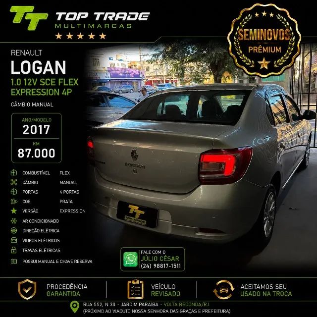 Renault Logan Expression Flex 1.0 12V 4P 2017 - Foto 5