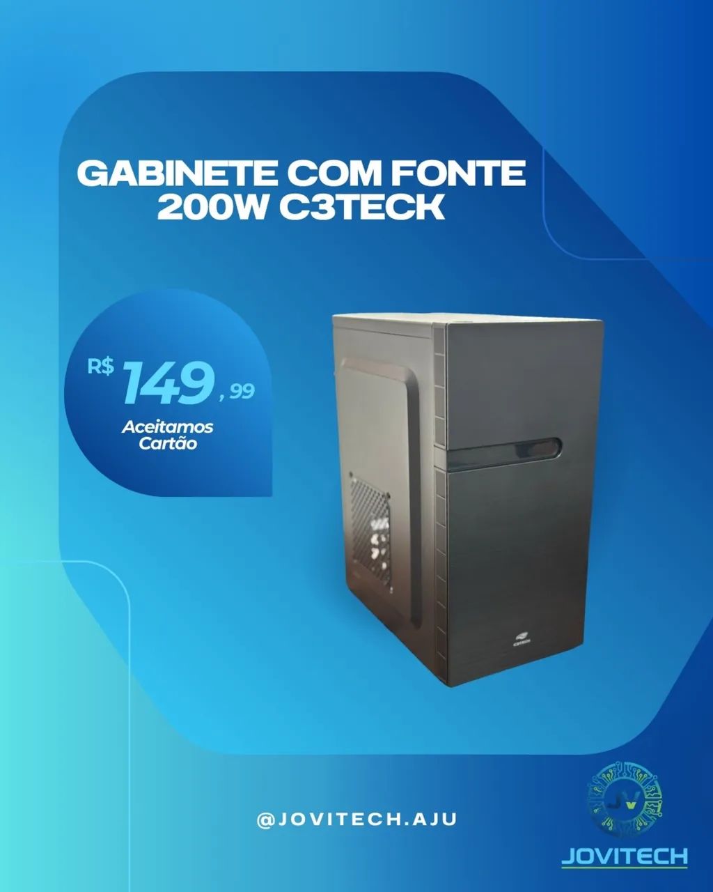 Gabinete com fonte 200w C3TECK