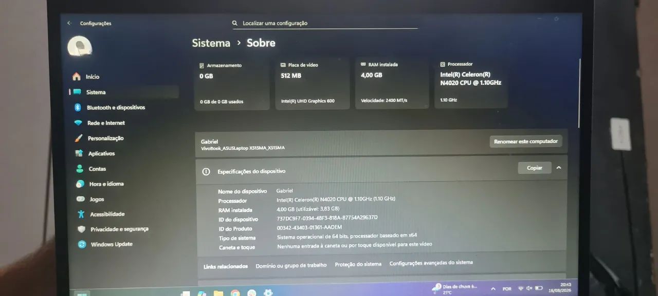 Notebook ASUS VivoBook X515MA ? Seminovo e Muito Conservado - Foto 4