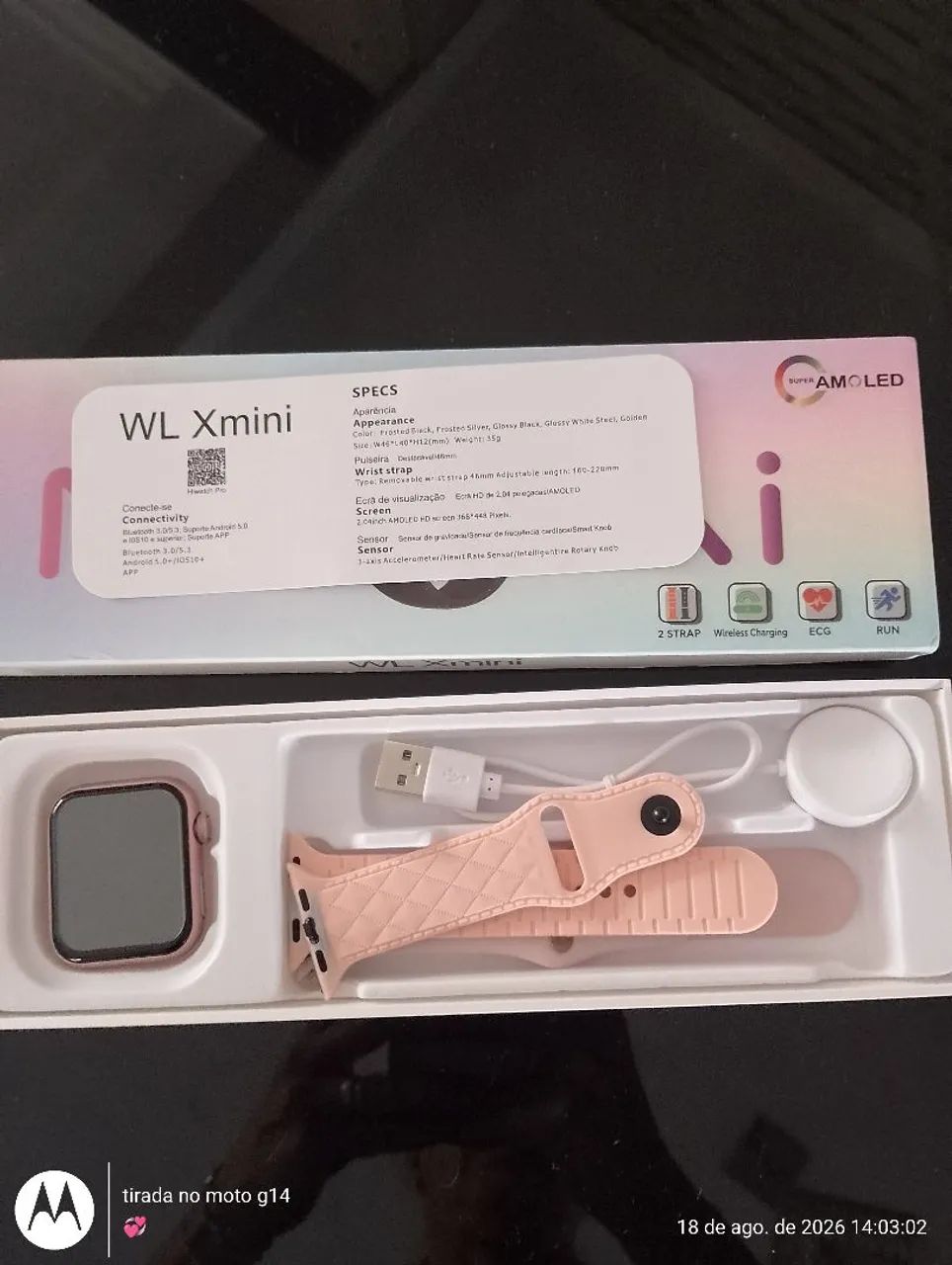 Relógio smart watch digital mini amoled