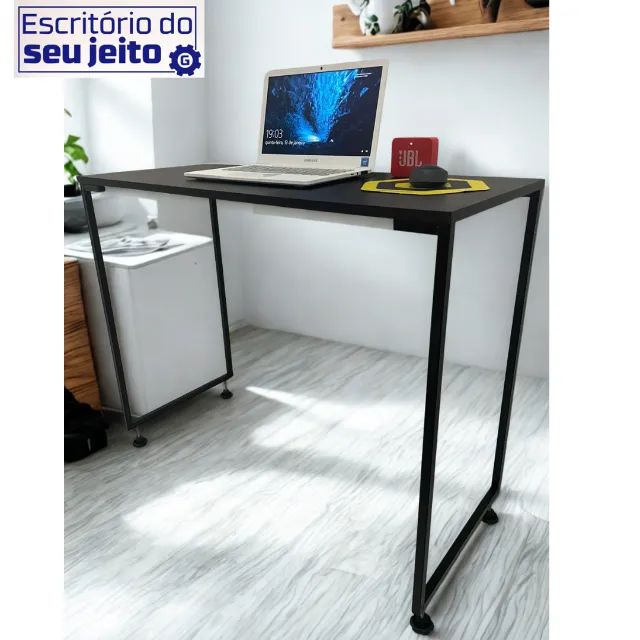 Mesa de Escritório NOVA Estilo Industrial Multiuso para Notebook Computador Estudo Birô - Foto 3