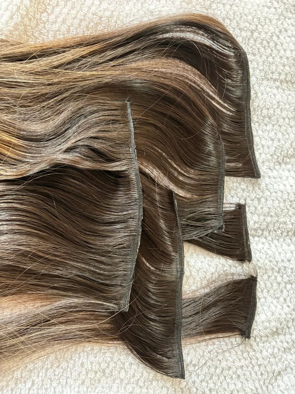 Mega hair castanho claro com luzes 6 fitas - Foto 4