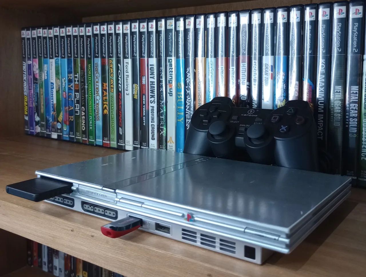 Playstation 2 Slim Prata - Foto 2