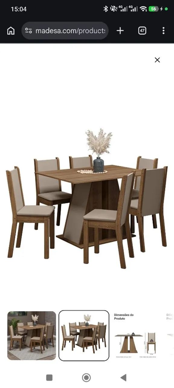 Mesa de jantar com 6 cadeiras - Foto 4