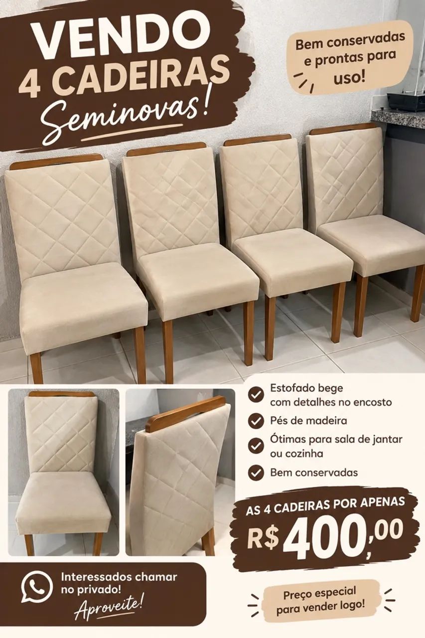 Jogo cadeiras 4 peças 