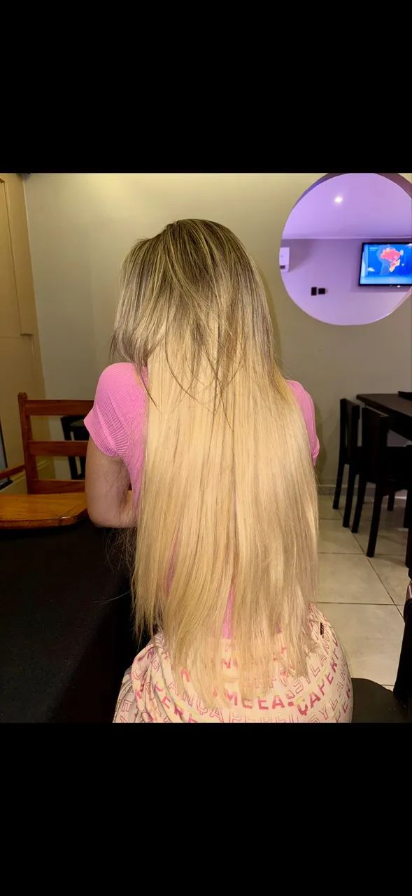 Cabelo humano loiro 70cm