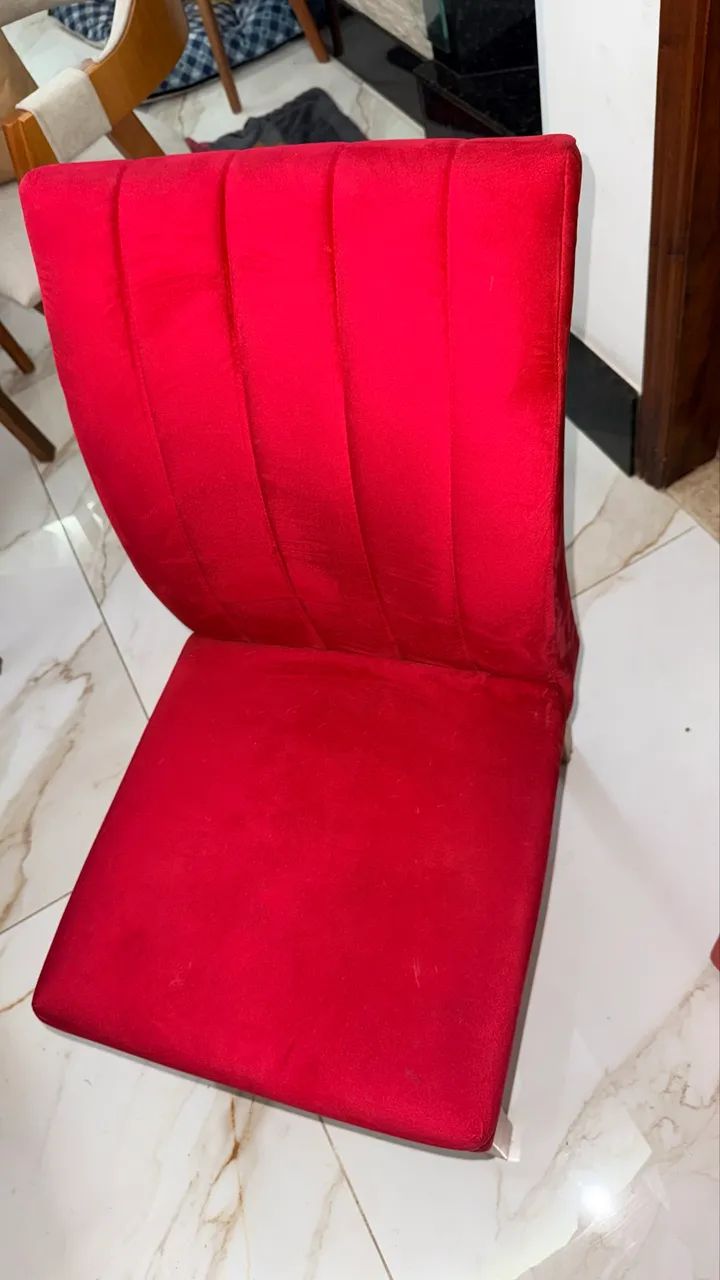 Cadeira estofadas vermelha  - Foto 4