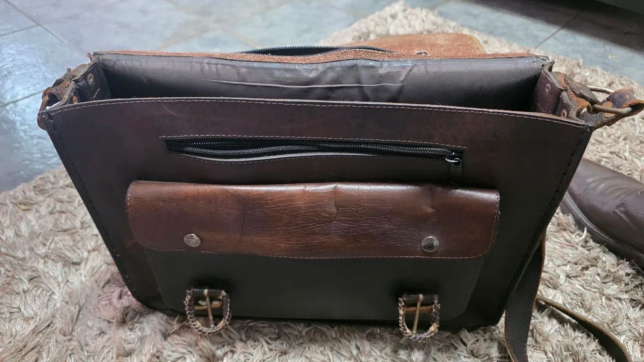Bolsa carteiro couro legítimo  - Foto 5