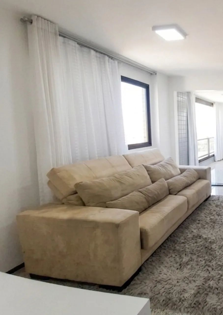 SOFÁ 4 LUGARES BEGE EM SUEDE - Foto 4
