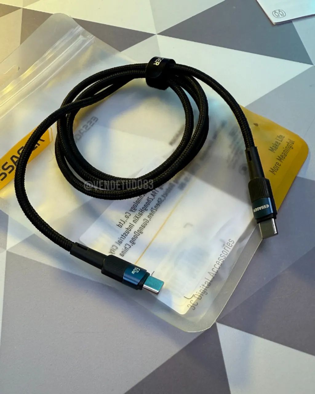 Cabo Essager 7a usb tipo c pd carregamento rápido - Foto 3