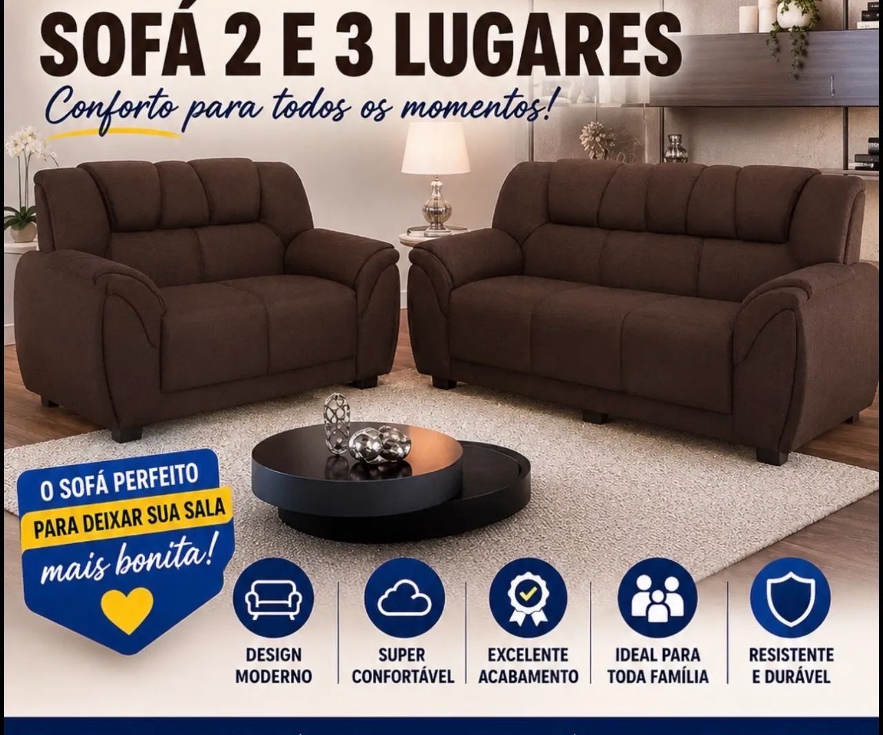 Sofá de 2 e 3 lugares sou de Linhares 