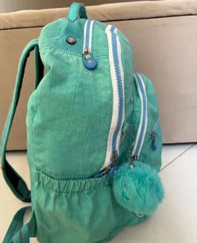 Mochila Kipling Seoul Ciano Grande Usada  - Foto 4