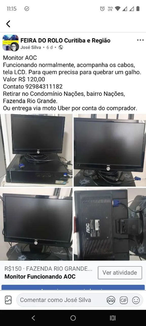 Monitor para PC Funcionando  - Foto 2