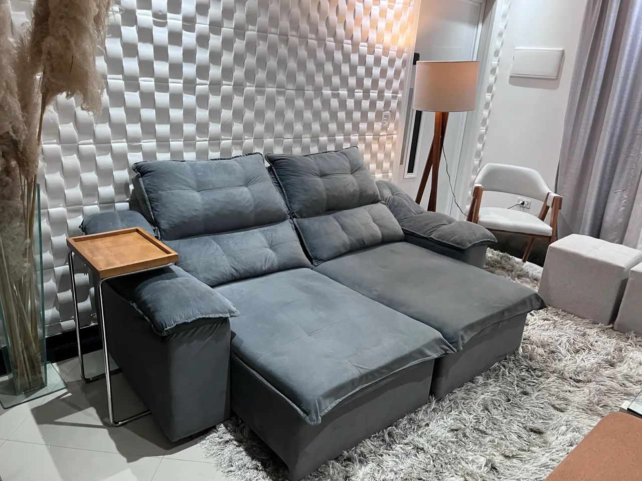 sofá retrátil e reclinável semi novo - Foto 2