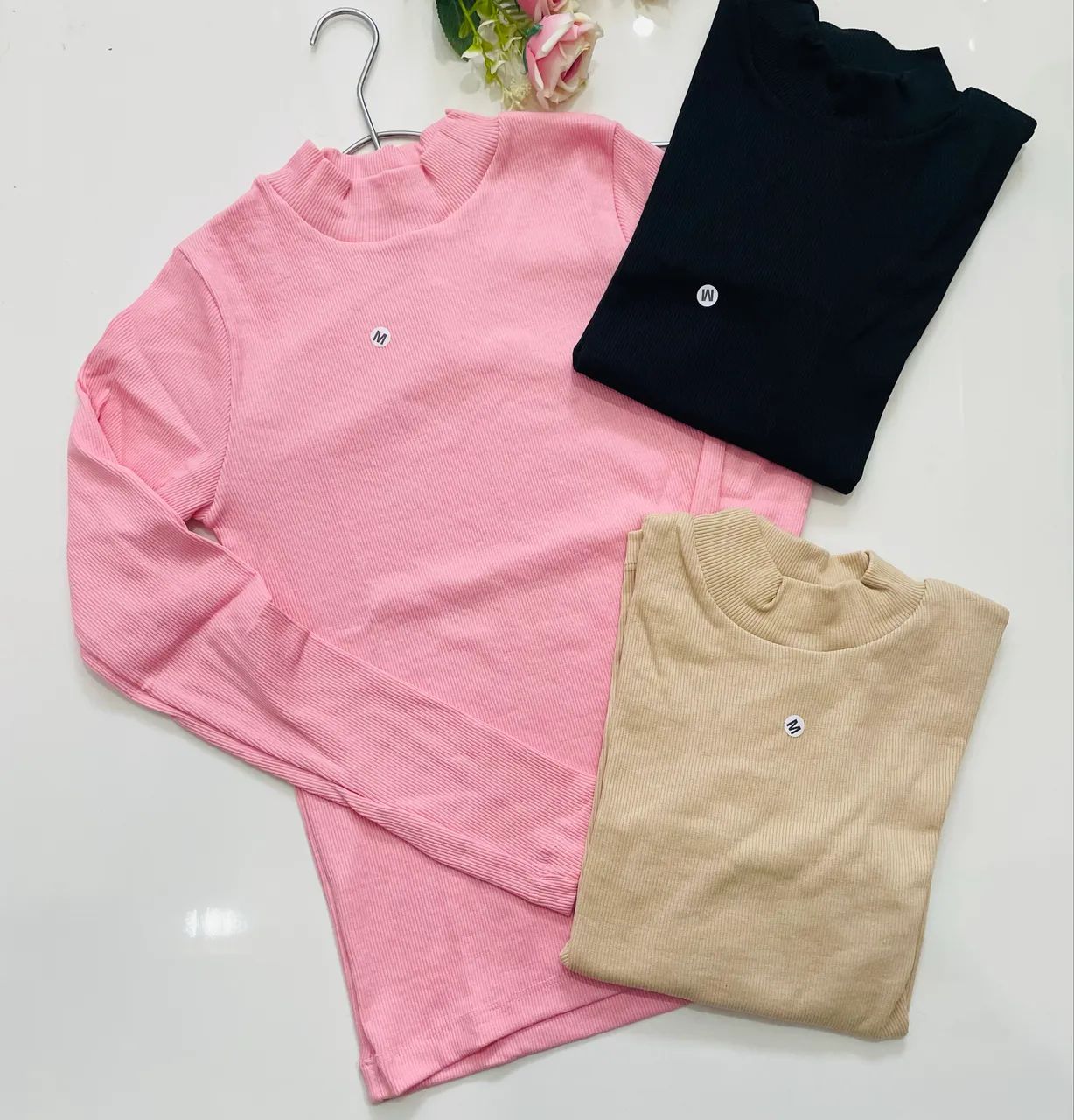 Blusa manga longa canelada  - Foto 4