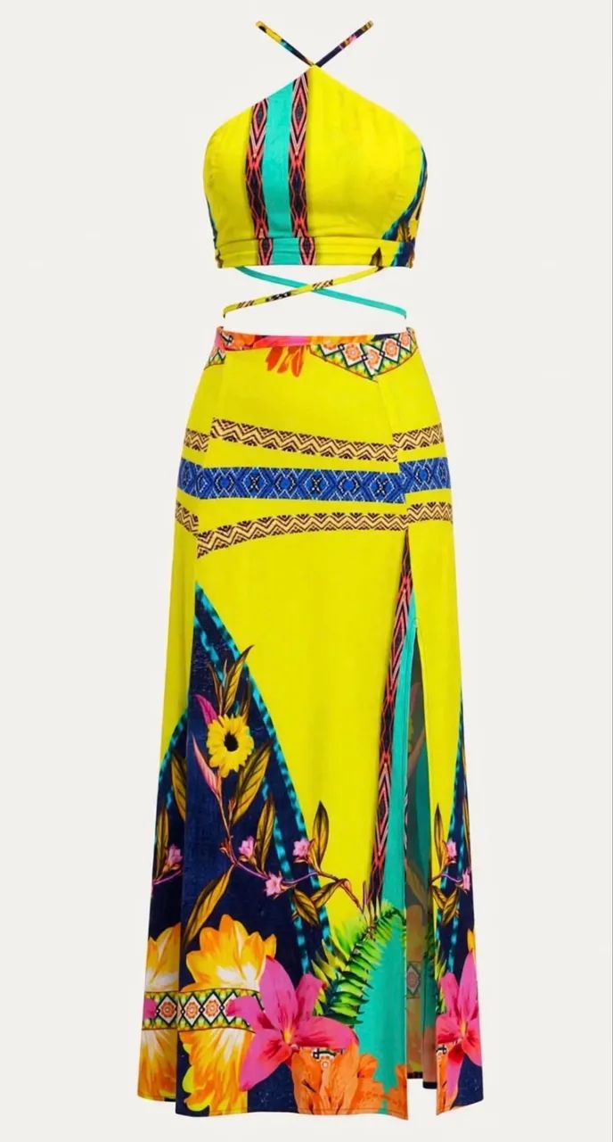 Conjunto saia e cropped - Tamanho P 