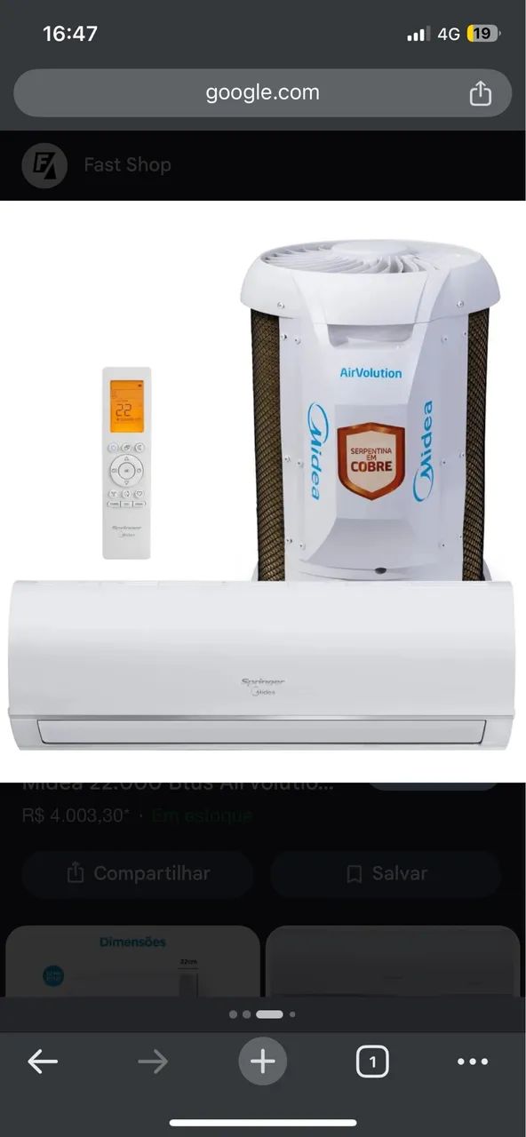 Ar condicionado 22000 BTU
