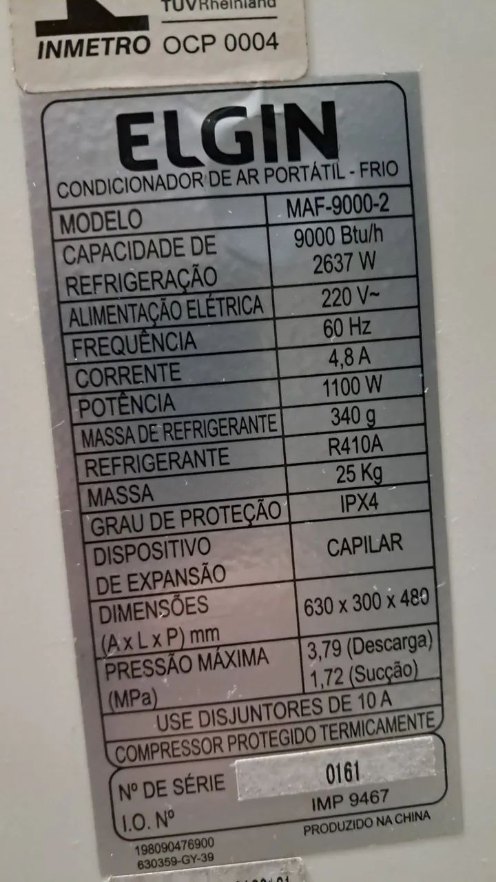 Ar Condicionado Portátil Elgin 9000BTU - Foto 2