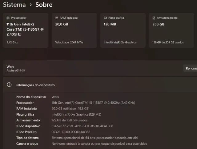 Notebook Acer Aspire A514 14" i5 11ªG - Foto 2
