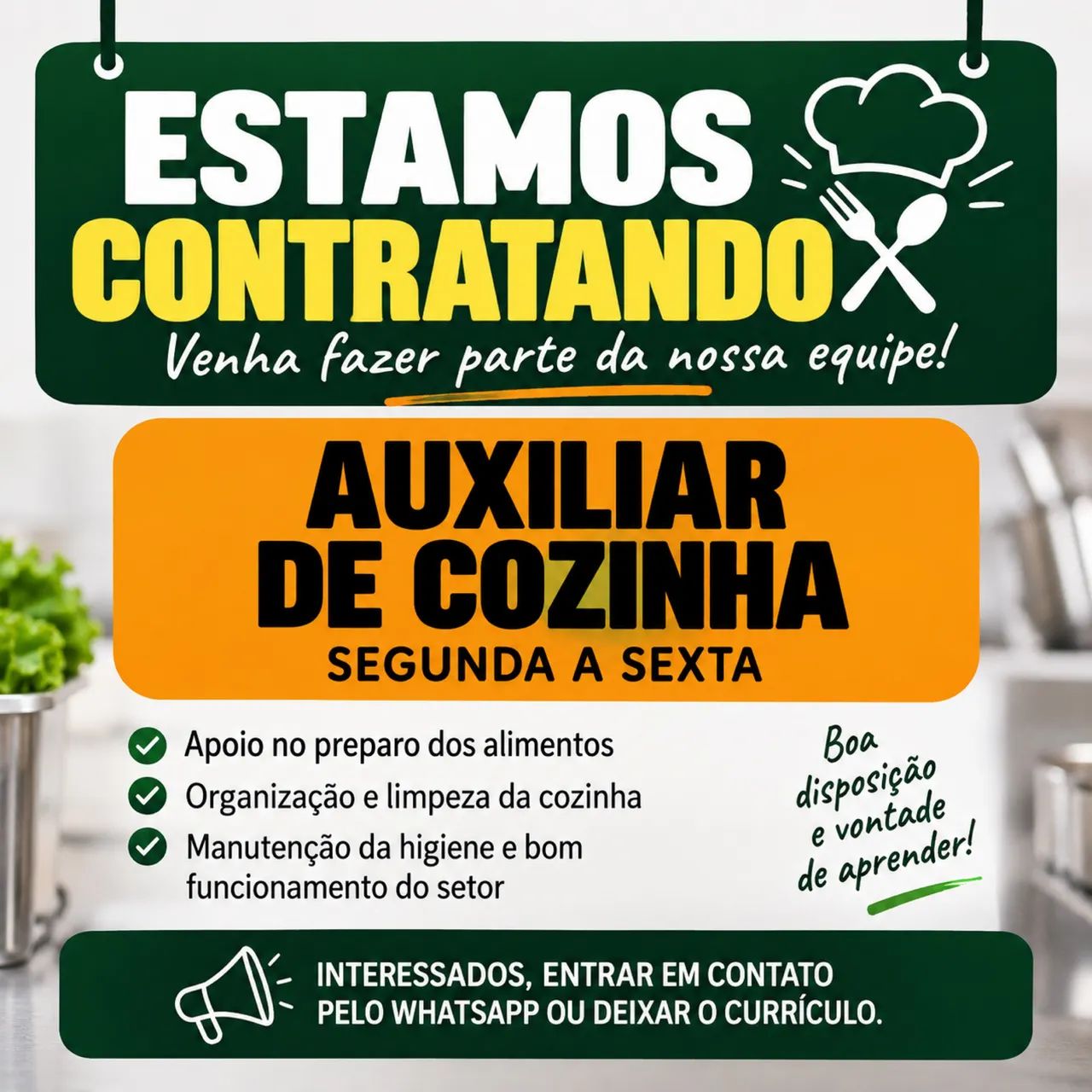 Auxiliar de cozinha