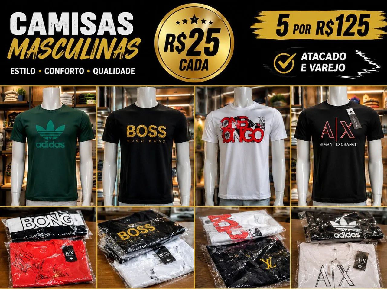 Camisas masculinas 