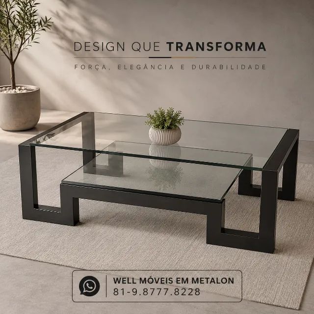 Mesa de centro em metalon