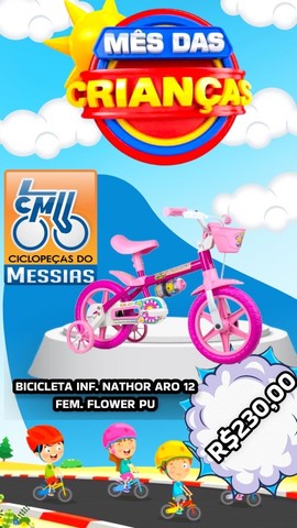 Bicicleta Nathor Aro 12 Feminina