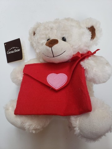 Urso de pelúcia Cacau Show - Envelope - Dia dos Namorados 