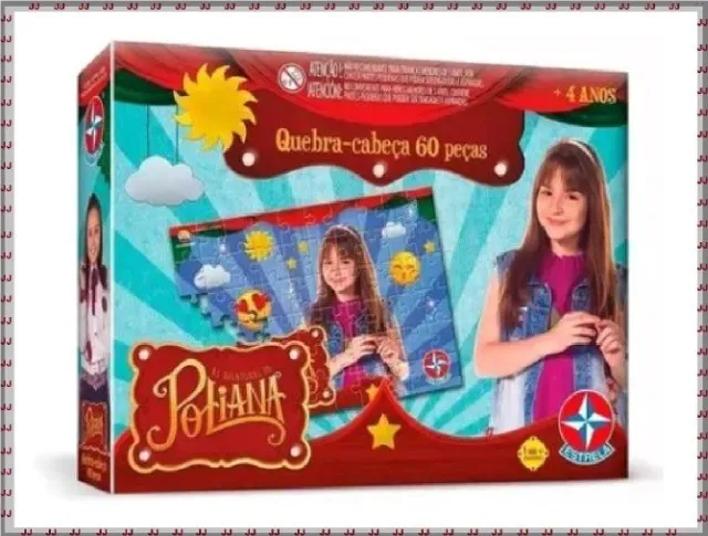 Brinquedo Quebra Cabeça Aventuras Poliana 60 Peças Estrela