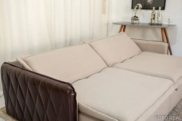 Sofá Retrátil e Sofá Cama 2.20m Blog Linho RF - Foto 2