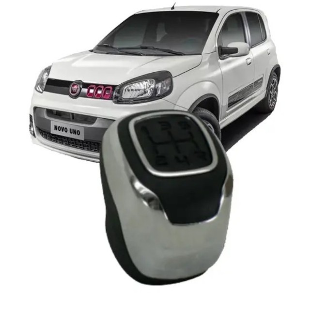 Manopla Câmbio Cromada Fiat Uno Novo - 200538 - Foto 2