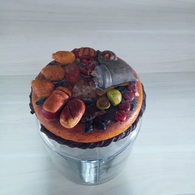 Antigo Porta Alimentos   em  Vidro Artesanal  Item de Coleção  - Foto 3