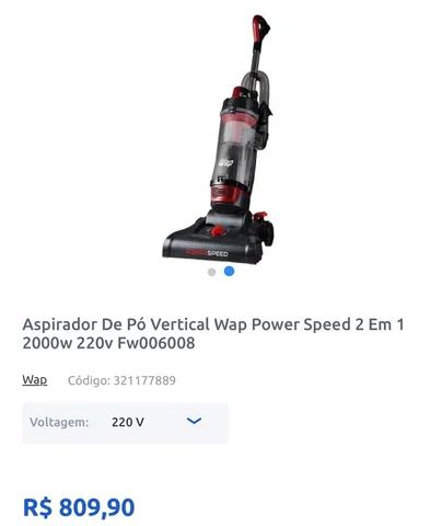 Aspirador de Pó WAP Power Speed FW006008 – 220 Volts