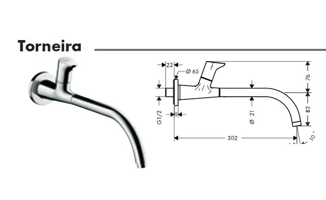 Torneira Hansgrohe De Parede Cromada - Linha Focus  - Foto 3