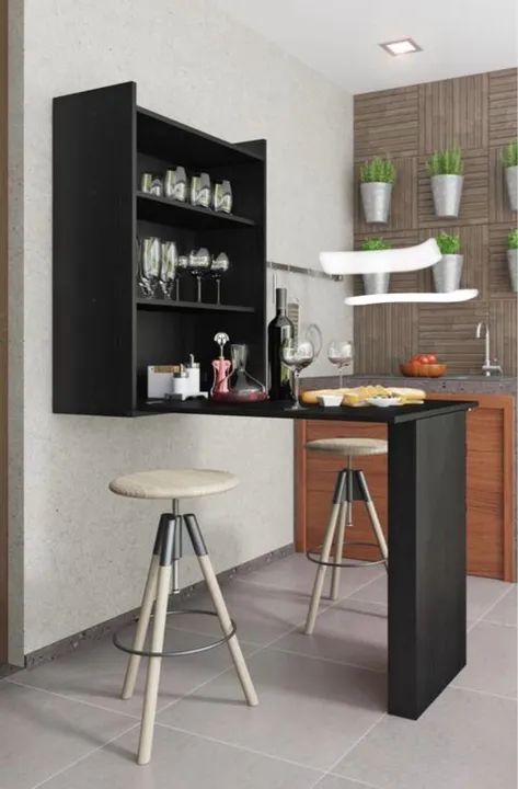 Balcão/ Bar dobrável com prateleiras - Novo! - Foto 5