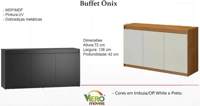 Buffet 3 portas 1,40 viero Onix 