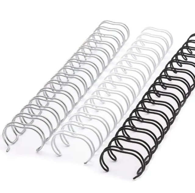 Wire o Duplo Anel 5/8 Para 120fls A4 2x1 Br e Pt  50unWire O Garra Duplo Anel 5/8 