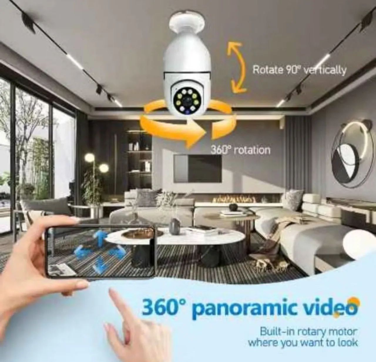 Câmera de segurança a Prova D'água sem fio gira 360 com app Yousee full HD visão noturna.  - Foto 4