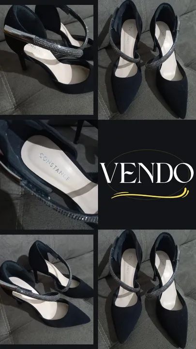 Sandália de salto preto - Constance