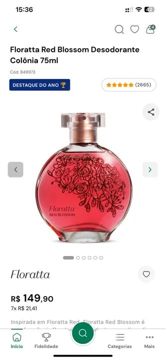 Floratta Red Blossom Desodorante Colônia 75ml