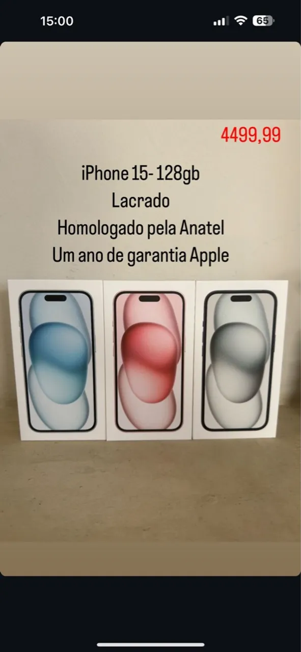 iPhone 15 -128gb lacrado ?