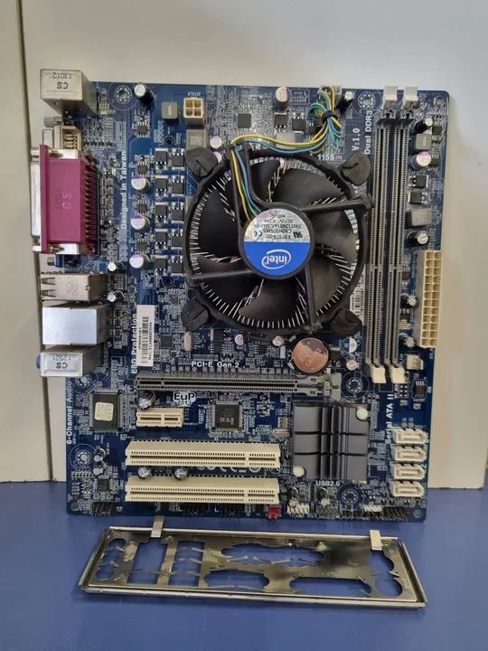 Kit Placa Mãe ECS H61H2-M16 Intel Pentium G2030 Cooler e Espelho Eco Eletron 