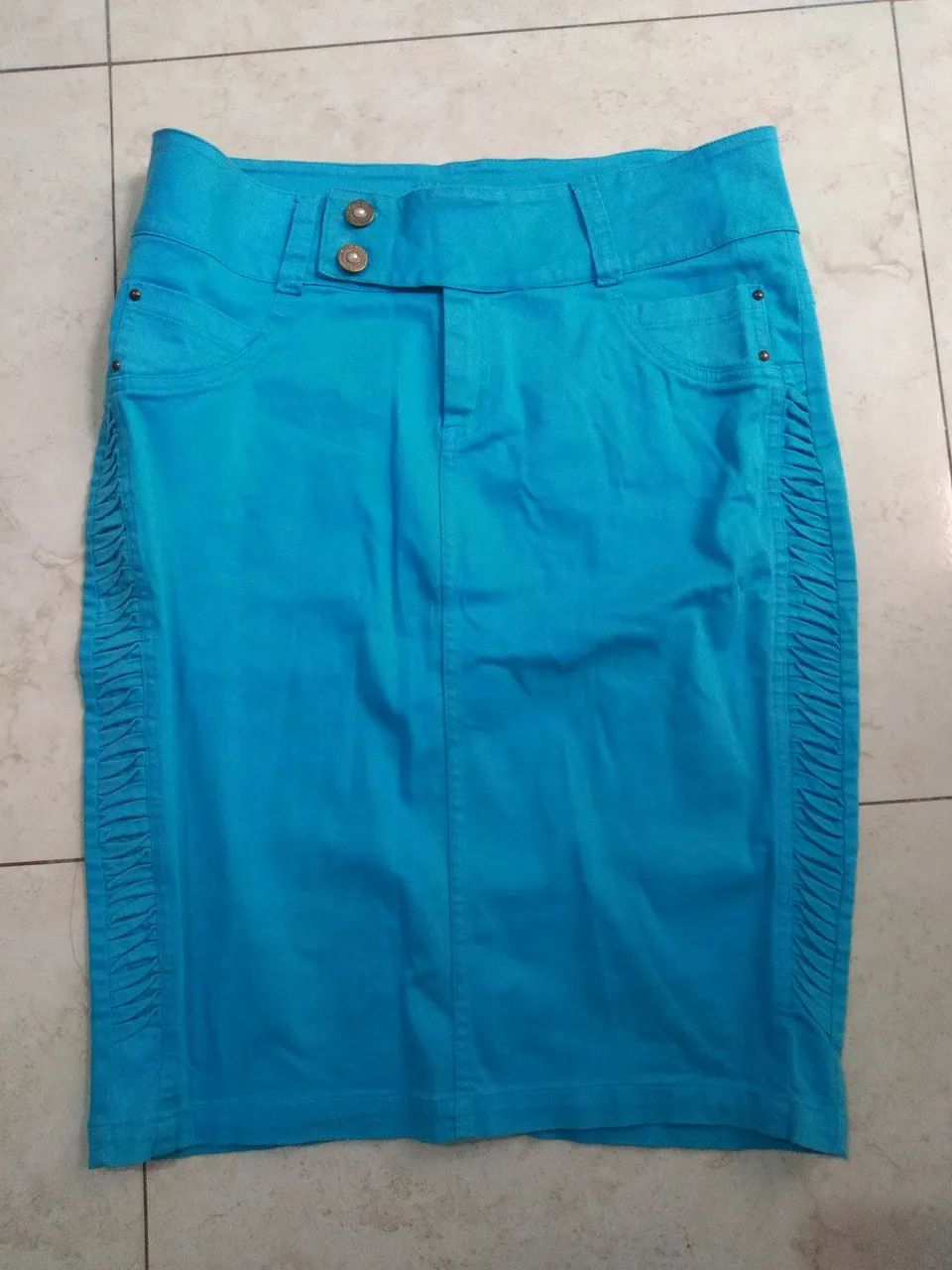 Saia Azul Turquesa moda cristã 