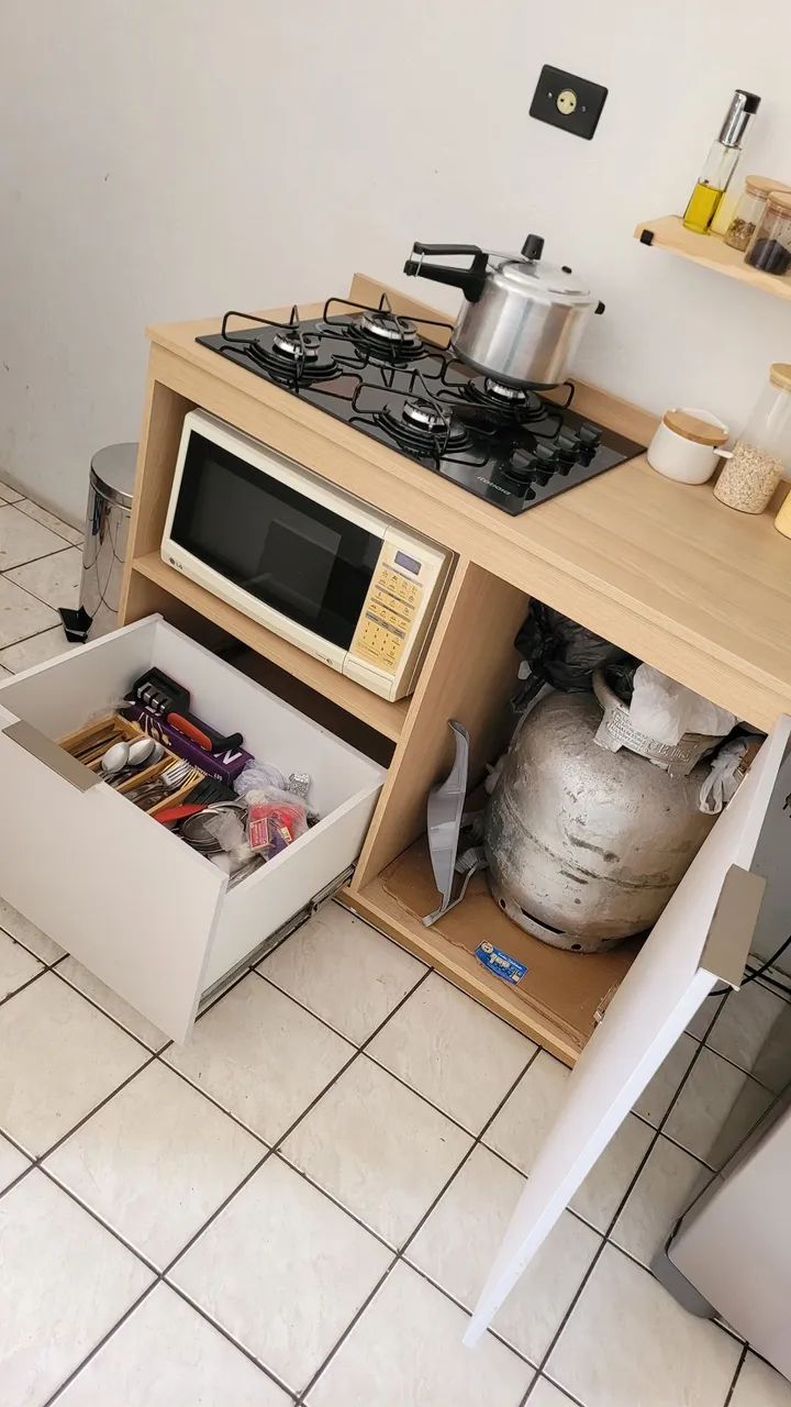 Armário projetado de cozinha para cooktop 64291066796033121