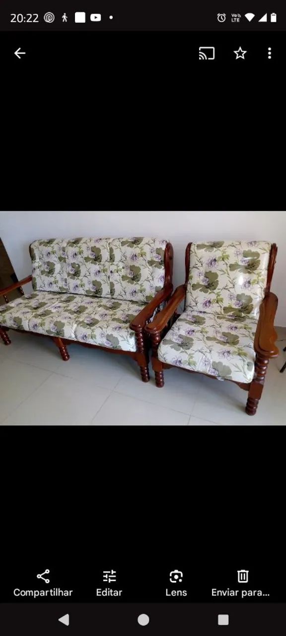 Conjunto de Sofá e Poltronas em Madeira maciça Maciça - Foto 3
