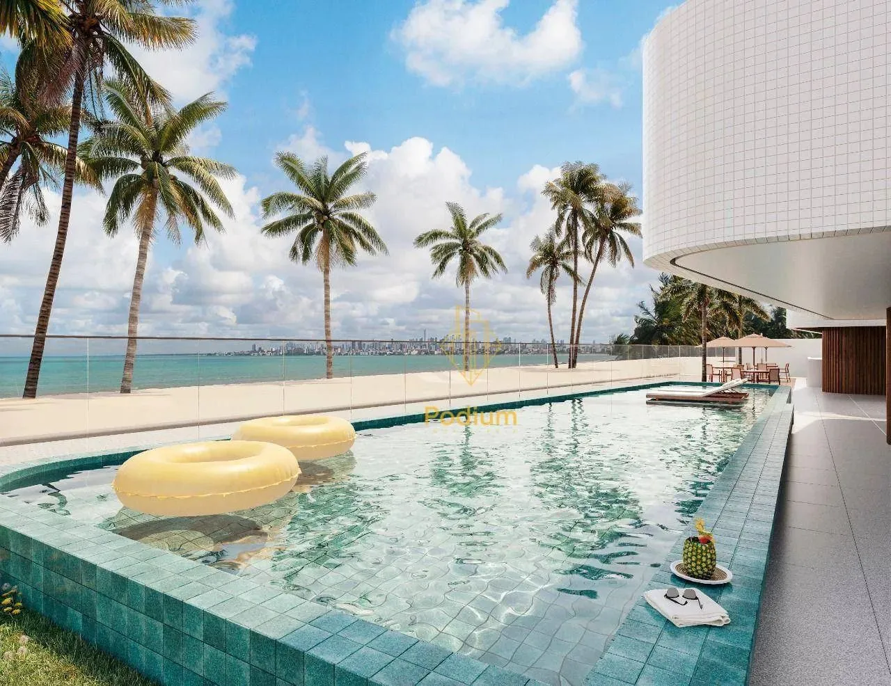 Flats beira mar com varanda / sacada na praia de Intermares- FL0162