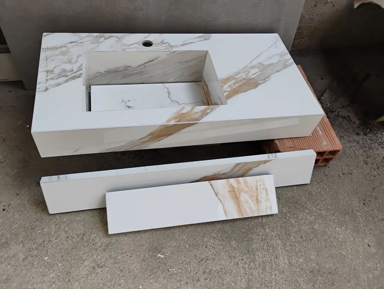 Pia Esculpida Porcelanato 70x35 - Foto 2