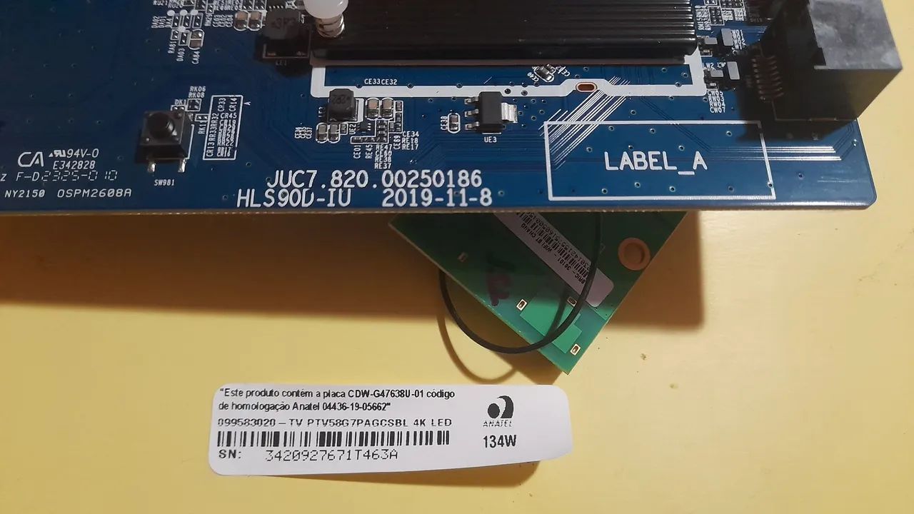 Placa principal PTV58G7PAGCSBL 4K completa como mostra a foto - Foto 2