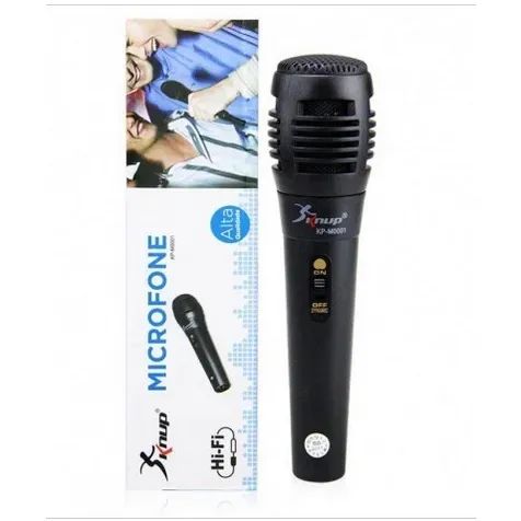 Microfone C/ Fio Knup Kp-m0001 Preto Frequência 80hz-15khz