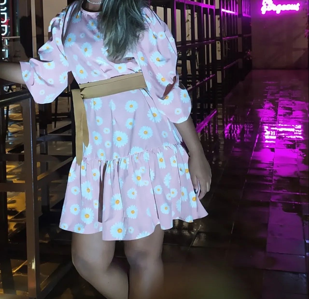 Vestido florido rosa 